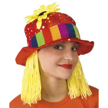 Chapeau de Femme Clown avec Tournesol Chapeau de Femme Clown avec Tournesol