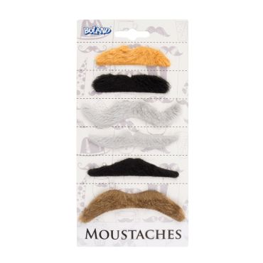 Set de 6 Moustaches Adhésives - Couleurs Naturelles Set de 6 Moustaches Adhésives - Couleurs Naturelles