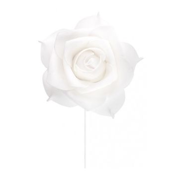 Rose Romantique sur Tige - Blanc Rose Romantique sur Tige - Blanc