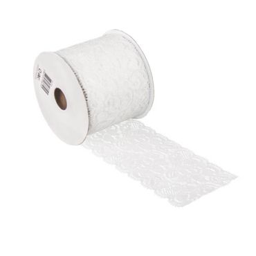 Bobine de ruban en dentelle blanche 7cm x 2m Bobine de ruban en dentelle blanche 7cm x 2m