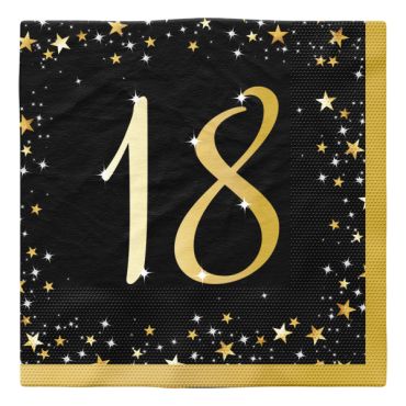 Serviettes anniversaire adulte noir et or chiffre au choix 18 ans 33 x 33 cm | jourdefete.com Serviettes anniversaire adulte noir et or chiffre au choix 18 ans 33 x 33 cm | jourdefete.com
