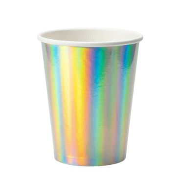 Gobelets en carton avec finition irisée holographique et reflet arc-en-ciel pour boisson de fête | jourdefete.com Gobelets en carton avec finition irisée holographique et reflet arc-en-ciel pour boisson de fête | jourdefete.com