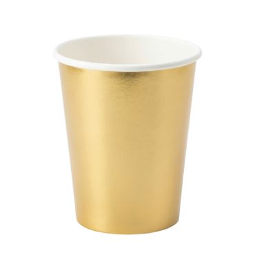 Gobelets en carton doré brillant pour décoration de fête de capacité 250 ml | jourdefete.com Gobelets en carton doré brillant pour décoration de fête de capacité 250 ml | jourdefete.com
