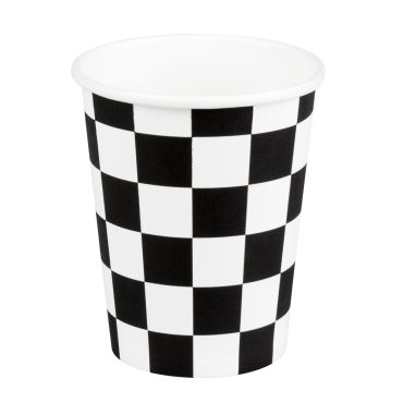 Gobelets en carton avec motif damier pour une ambiance festive | jourdefete.com Gobelets en carton avec motif damier pour une ambiance festive | jourdefete.com