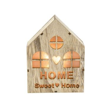 Décoration à poser Noël - Bois - Maison Lumineuse Home Sweet Home