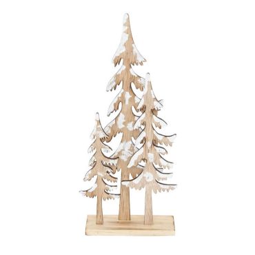 Décoration à poser Noël - Bois - Sapins Enneigés Décoration à poser Noël - Bois - Sapins Enneigés