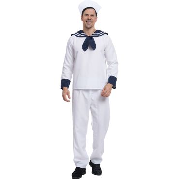 Costume de marin homme blanc et bleu avec chapeau de matelot | jourdefete.com Costume de marin homme blanc et bleu avec chapeau de matelot | jourdefete.com