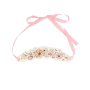 Couronnes en papier fleurs pastel avec ruban rose pour anniversaire féerique | jourdefete.com Couronnes en papier fleurs pastel avec ruban rose pour anniversaire féerique | jourdefete.com
