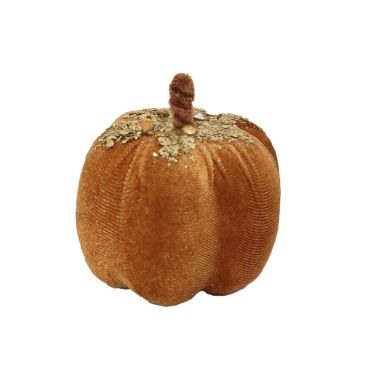 Une citrouille orange et dorée en velours| jourdefete.com Une citrouille orange et dorée en velours| jourdefete.com