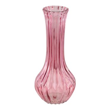 Vase Victoria en verre strié rose nymphéa décoration cérémonie | jourdefete.com