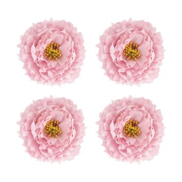 Têtes de pivoines décoratives en tissu, lot de 4, coloris au choix pour décoration de mariage baptême communion | jourdefete.com