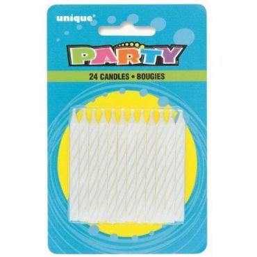 Blister de 24 bougies à spirales - Blanc Blister de 24 bougies à spirales - Blanc
