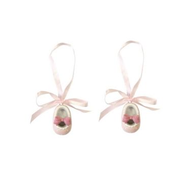 paire de chaussons decoratifs rose ou bleu avec ruban | jourdefete.com paire de chaussons decoratifs rose ou bleu avec ruban | jourdefete.com