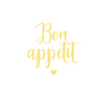Serviettes inscription Bon Appétit en jaune | jourdefete.com