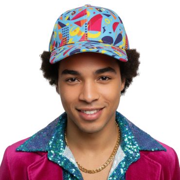Casquette années 80 colorée avec motifs géométriques rétro | jourdefete.com Casquette années 80 colorée avec motifs géométriques rétro | jourdefete.com