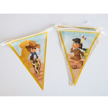 Guirlande Fanions - Collection Cowboys et Indiens Guirlande Fanions - Collection Cowboys et Indiens