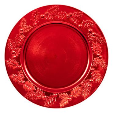 Assiette de présentation motif houx rouge – table de fête élégante | jourdefete.com Assiette de présentation motif houx rouge – table de fête élégante | jourdefete.com