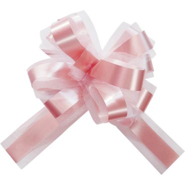 5 Noeuds automatiques en tulle - Rose 5 Noeuds automatiques en tulle - Rose