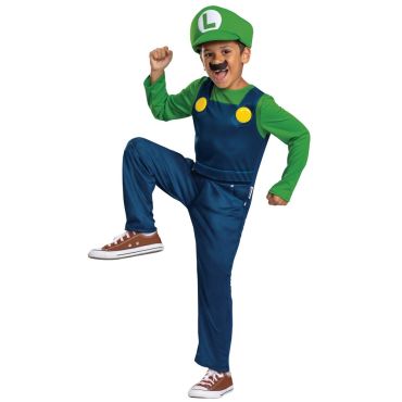 Costume enfant Luigi avec casquette verte et combinaison bleue pour déguisement de fête | jourdefete.com Costume enfant Luigi avec casquette verte et combinaison bleue pour déguisement de fête | jourdefete.com