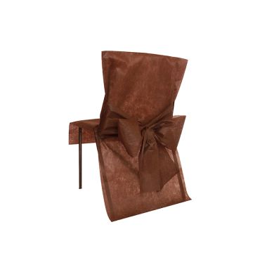 Housses de chaise intissé x10 - Chocolat Housses de chaise intissé x10 - Chocolat