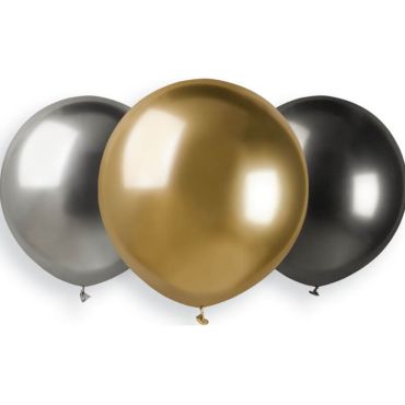 3 ballons shiny assortis argent or et gris sidéral de 48 cm | jourdefete.com 3 ballons shiny assortis argent or et gris sidéral de 48 cm | jourdefete.com