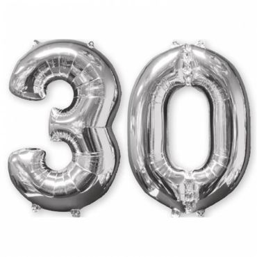 Ballons Hélium - 30 ans - Argenté Ballons Hélium - 30 ans - Argenté