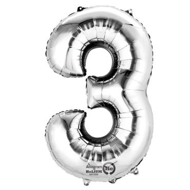Ballon à Air - Chiffre "3" - Argent Ballon à Air - Chiffre "3" - Argent