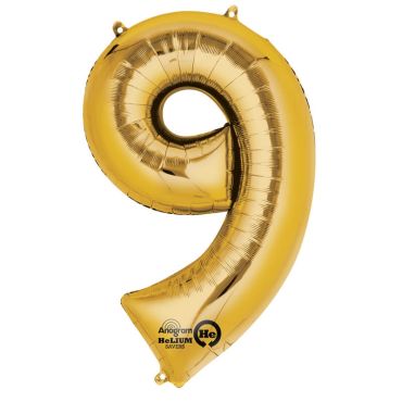 Ballon à Air - Chiffre "9" - Or Ballon à Air - Chiffre "9" - Or
