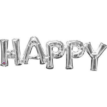 Ballon à air "Happy" – Argenté