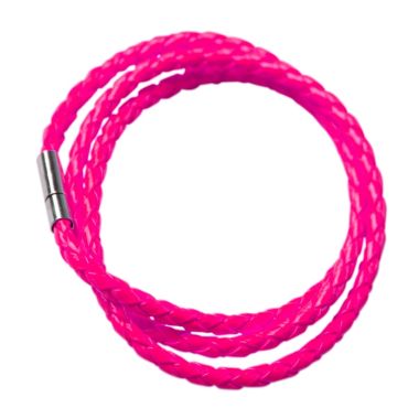 Bracelet tressé fluo - Rose Bracelet tressé fluo - Rose