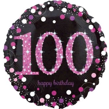 Ballon Holographique "Joyeux Anniversaire" Rose - 100 ans Ballon Holographique "Joyeux Anniversaire" Rose - 100 ans