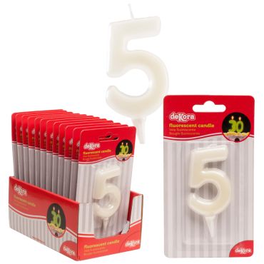 Bougie Fluorescente Chiffre 5