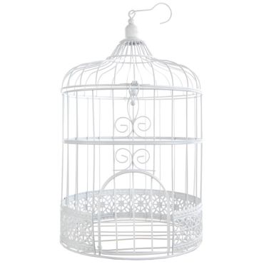 Urne cage à oiseaux - Blanche Urne cage à oiseaux - Blanche
