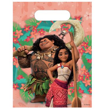 Sacs cadeaux en plastique Vaiana 2, illustration Disney avec décor tropical | jourdefete.com Sacs cadeaux en plastique Vaiana 2, illustration Disney avec décor tropical | jourdefete.com