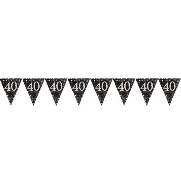 Guirlande Fanion - 40 Ans Argent