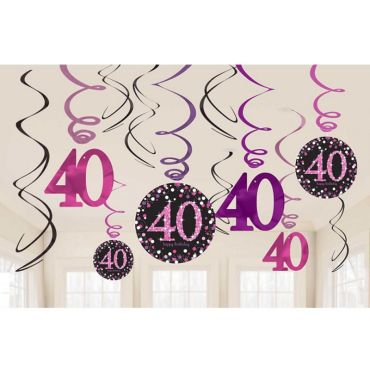 12 Suspensions 40 Ans - Rose / Noir 12 Suspensions 40 Ans - Rose / Noir