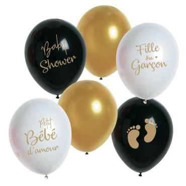 Sachet de 6 Ballons Baby Shower "Fille ou Garçon" Sachet de 6 Ballons Baby Shower "Fille ou Garçon"