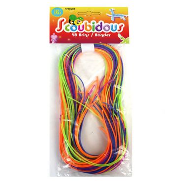 Jeu Scoubidou - 48 brins 4 couleurs fluo Jeu Scoubidou - 48 brins 4 couleurs fluo
