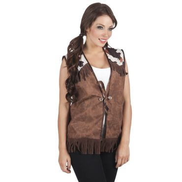 Gilet de Cowboy Femme Marron - Taille M Gilet de Cowboy Femme Marron - Taille M