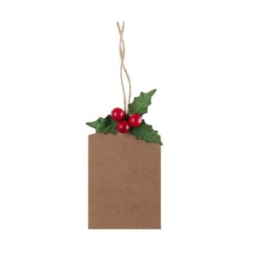 6 Etiquettes Kraft - Houx 6 Etiquettes Kraft - Houx