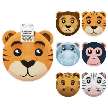 Un splendide lot de 6 assiettes assorties pour une déco de table axée sur les animaux | jourdefete.com Un splendide lot de 6 assiettes assorties pour une déco de table axée sur les animaux | jourdefete.com