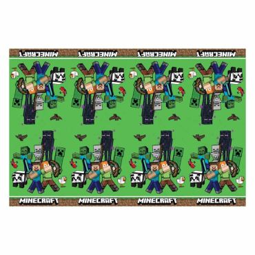 Cette nappe en plastique - 120 x 180 cm - Minecraft™ sera idéale pour y placer tous vos accessoires Minecraft lors de l’anniversaire de votre enfant | jourdefete.com