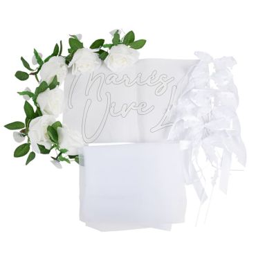 Optez pour ce kit de décoration de voiture "Vive les mariés" de couleur blanc pour votre mariage | jourdefete.com Optez pour ce kit de décoration de voiture "Vive les mariés" de couleur blanc pour votre mariage | jourdefete.com
