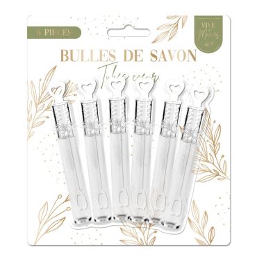 6 tubes Bulles de Savon pour Mariage
