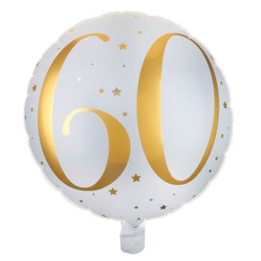 Ballons Alu Or et Blanc Joyeux anniversaire - 60 ans |jourdefete.com Ballons Alu Or et Blanc Joyeux anniversaire - 60 ans |jourdefete.com