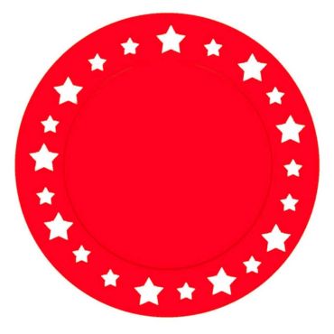6 Sous-Assiettes Etoiles 33 cm - Rouge