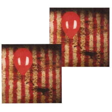 Sachet de 12 Serviettes en Papier - Clown d'Horreur Sachet de 12 Serviettes en Papier - Clown d'Horreur