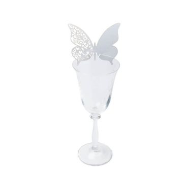 10 Marque-verres Papillon dentelé 10 Marque-verres Papillon dentelé