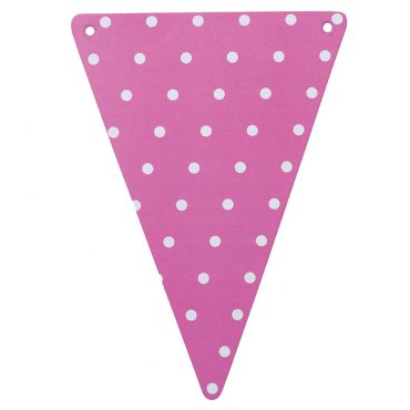 5 Fanions en Carton à Pois - Fuchsia