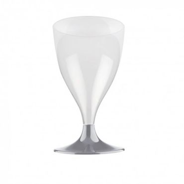 10 Verres à Eau et Vin en Plastique - Gris 10 Verres à Eau et Vin en Plastique - Gris